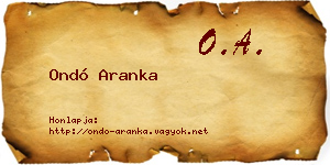 Ondó Aranka névjegykártya